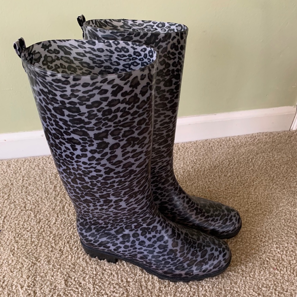 Leopard Rain Boots